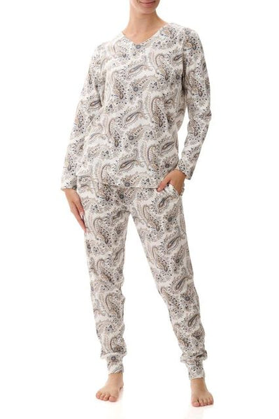 Givoni Laurie Long Sleeve Ski Pyjama Set 3LK50L Navy Mocha