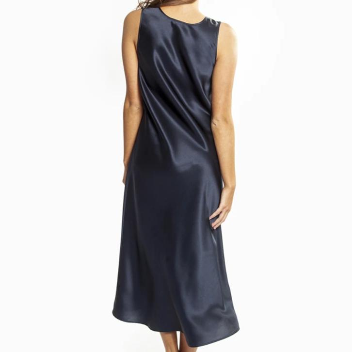 Navy silk fashion nightdress