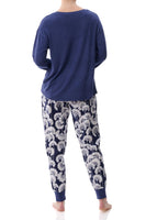 Florence Broadhurst Japanese Floral Royal Ski Pyjama 3FL83J Blue & White