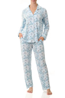 Florence Broadhurst Chelsea Button Front Long Pyjama Set 3LG41C Mint
