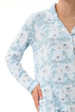 Florence Broadhurst Chelsea Button Front Long Pyjama Set 3LG41C Mint