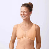 Amoena Fleur Front Closing Wirefree Pocketed Mastectomy Bra 44671 Sand