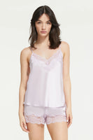 Ginia Silk Cami with Lace GBS202B Soft Lilac