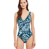 Gottex Miss Butterfly Full Coverage V-Neck Twist One Piece Swimsuit