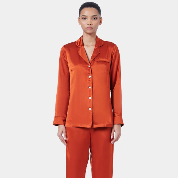 Ginia Fine Finishes Silk Pyjama GBS501 Rust