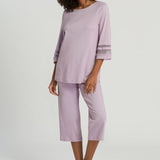 Hanro Delia 3/4 Sleeve Pyjama 077970 Lavender Cream
