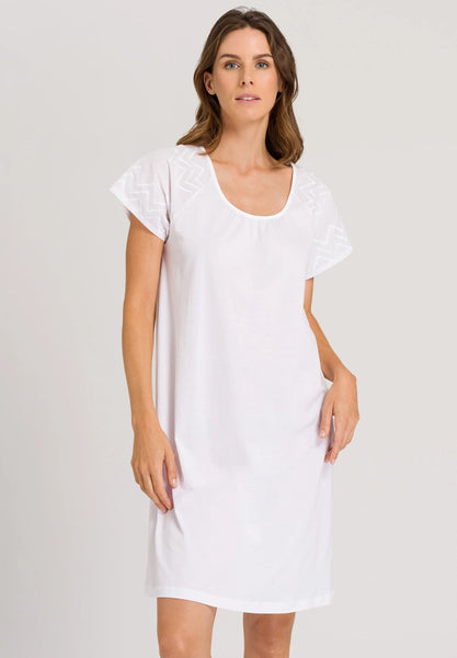 Hanro Vivia Short Sleeve Nightdress 078979 White-M