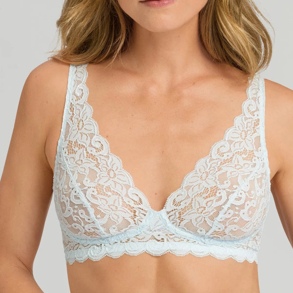 Hanro Moments Lace Soft Cup Bra 071465 Cool Blue