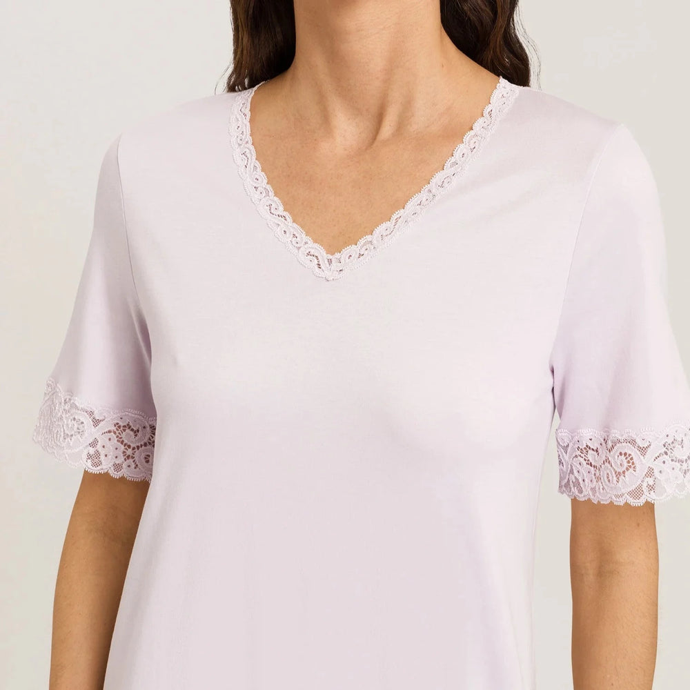 Hanro Moments Short Sleeve Nightdress 077040 Lupine Love