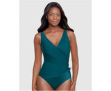 Miraclesuit Nova Eclat Crossover One Piece Shaping Swimsuit 6537077 Green