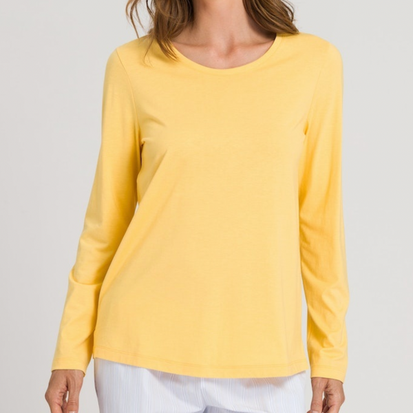 Hanro Sleep & Lounge Long Sleeve Shirt 077844 Sunshine Yellow