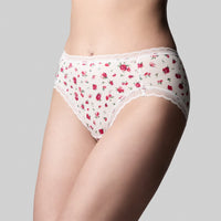 LAST STOCK The Knicker Cotton Classic Hi Cut Brief T21017P Rosebud