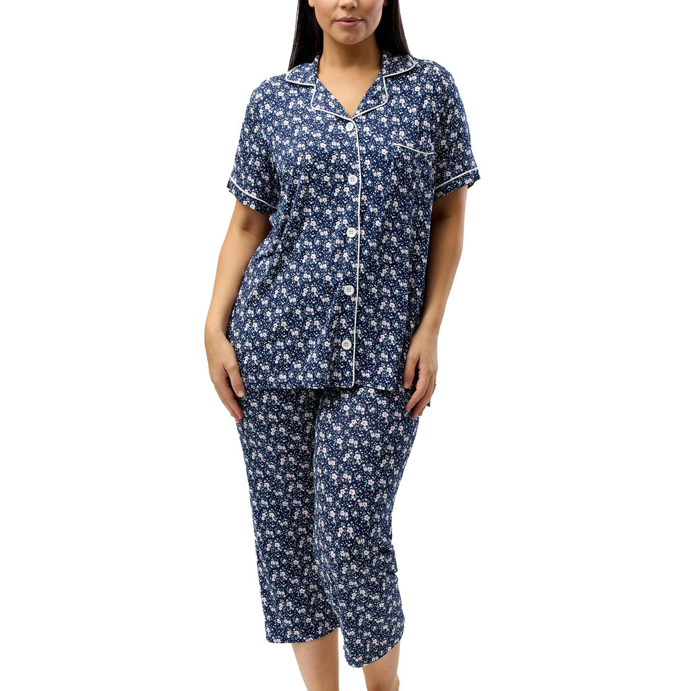 
                      
                        Yuu Garden Print Revere Pyjama Set Y250G Navy
                      
                    