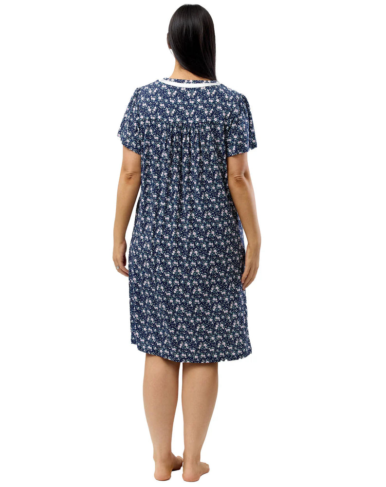 
                      
                        Yuu Garden Print Short Sleeve Nightie Y344G Navy
                      
                    