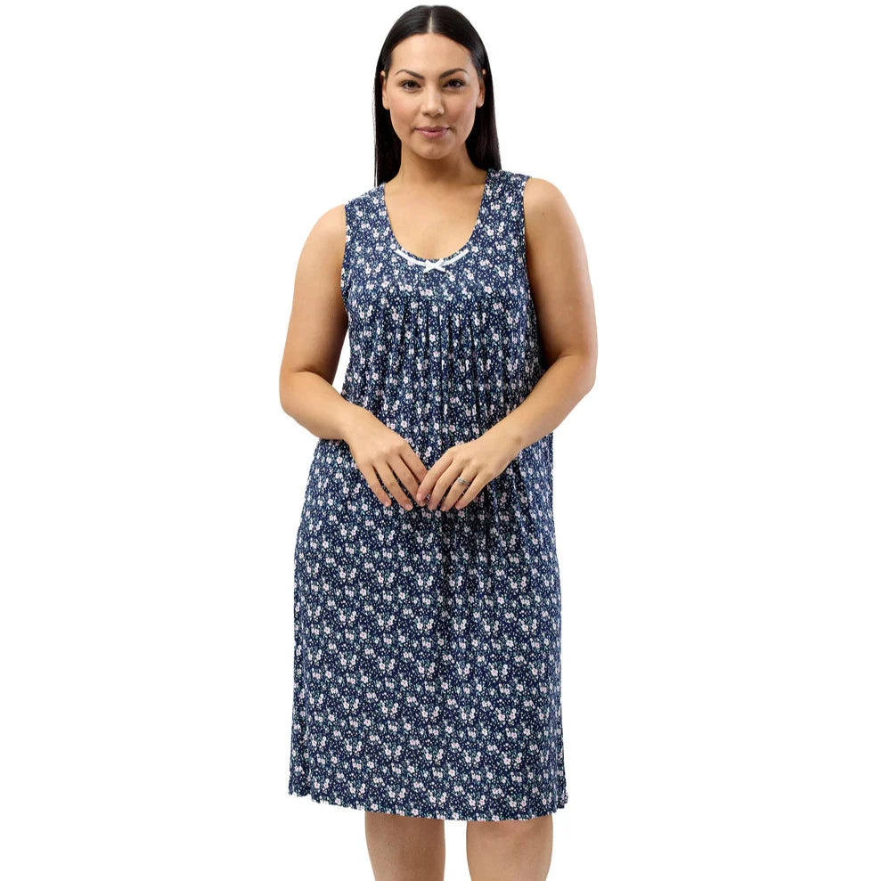 Yuu Garden Print Sleeveless Nightie Y463G Navy