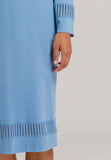 Hanro Gaia Long Sleeve 110cm Nightdress 076544 Bonnie Blue