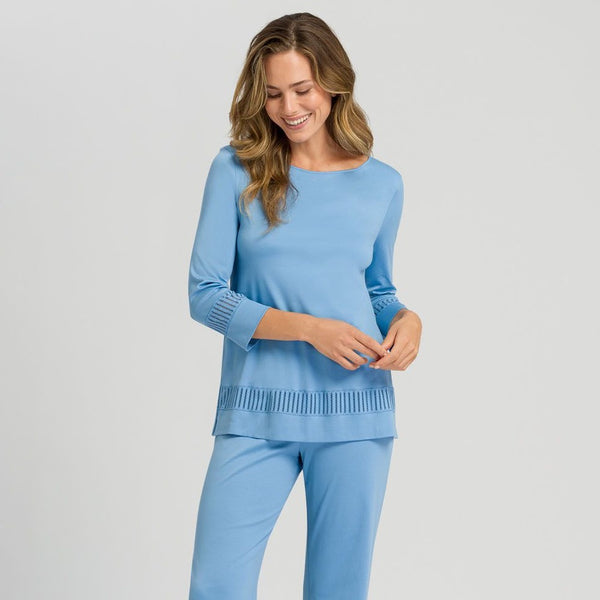 Hanro Gaia 3/4 Sleeve Pyjamas 0776556 Bonnie Blue