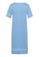 Hanro Gaia Short Sleeve 100cm Nightdress 076536 Bonnie Blue