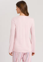 Hanro Sleep & Lounge Long Sleeve Shirt 077844 Pink Whip