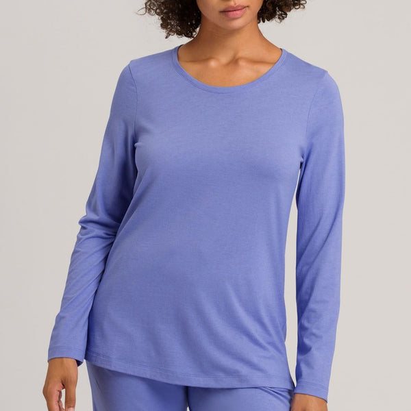 Hanro Sleep & Lounge Long Sleeve Shirt 077844 Gemstone Blue