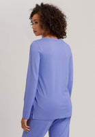 Hanro Sleep & Lounge Long Sleeve Shirt 077844 Gemstone Blue