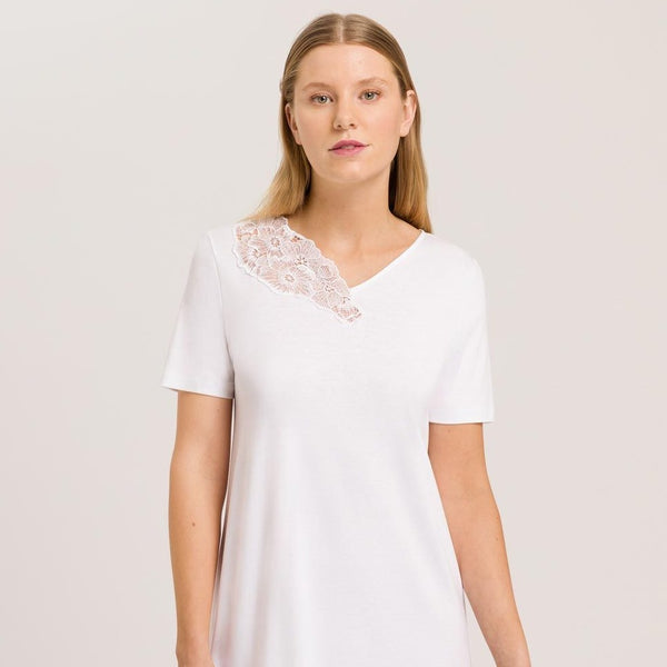 Hanro Naila Short Sleeve Nightdress 074885 White