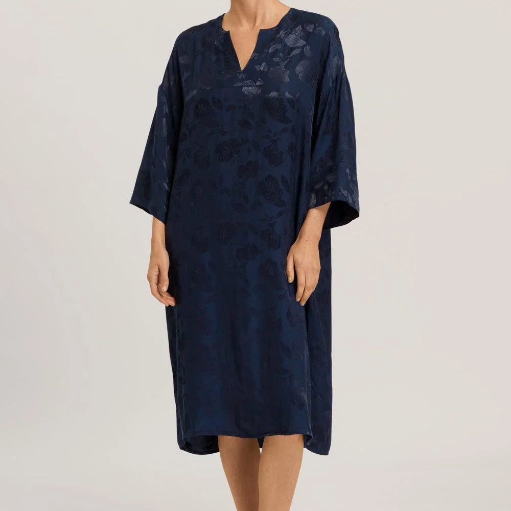 Hanro Valene Kaftan 074956 Blueberry Flowers