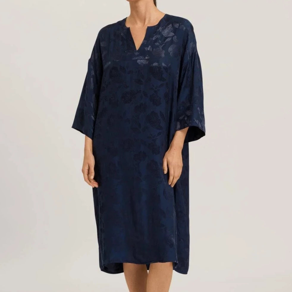 Hanro Valene Kaftan 074956 Blueberry Flowers