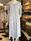French Country Cap Sleeve Nightie FCY202V Banksia Blue Toile