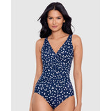 Miraclesuit Luminare Oceanus V Neck One Piece Shaping Swimsuit 6560288 Midnight