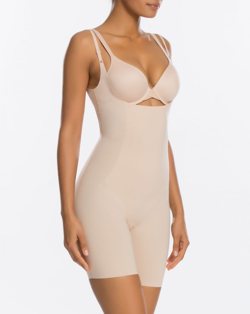 Spanx Thinstincts Mid-Thigh Open Bust Shapewear Bodysuit