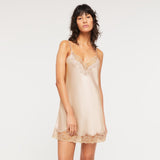 Ginia Silk Chemise with Lace GBS301A Mink