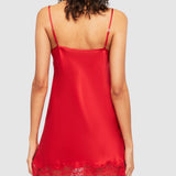 Ginia Silk Chemise with Lace GBS301A Red Chili
