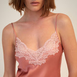 Ginia Long Nighty with Lace GPM401 Mauve Glow