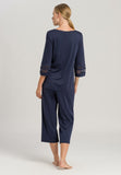 Hanro Delia 3/4 Sleeve Pyjama 077970 Blueberry