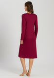 Hanro Zelda Long Sleeve 110cm Nightdress 076972 Burgundy