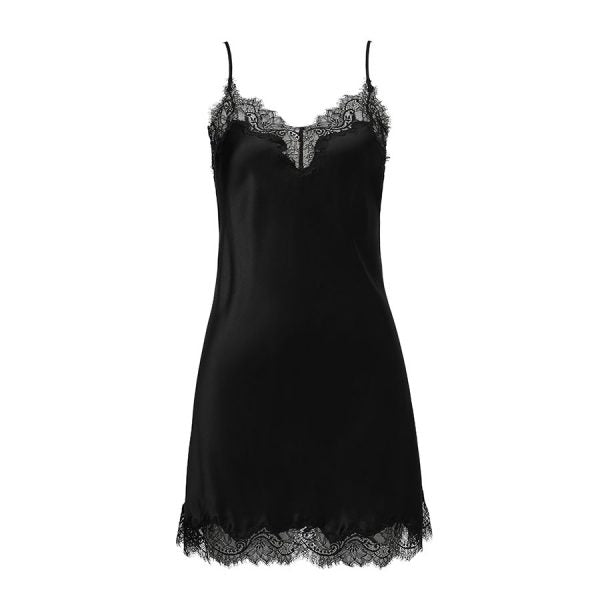 Sainted Sisters Scarlett Silk Chemise L32002 Black