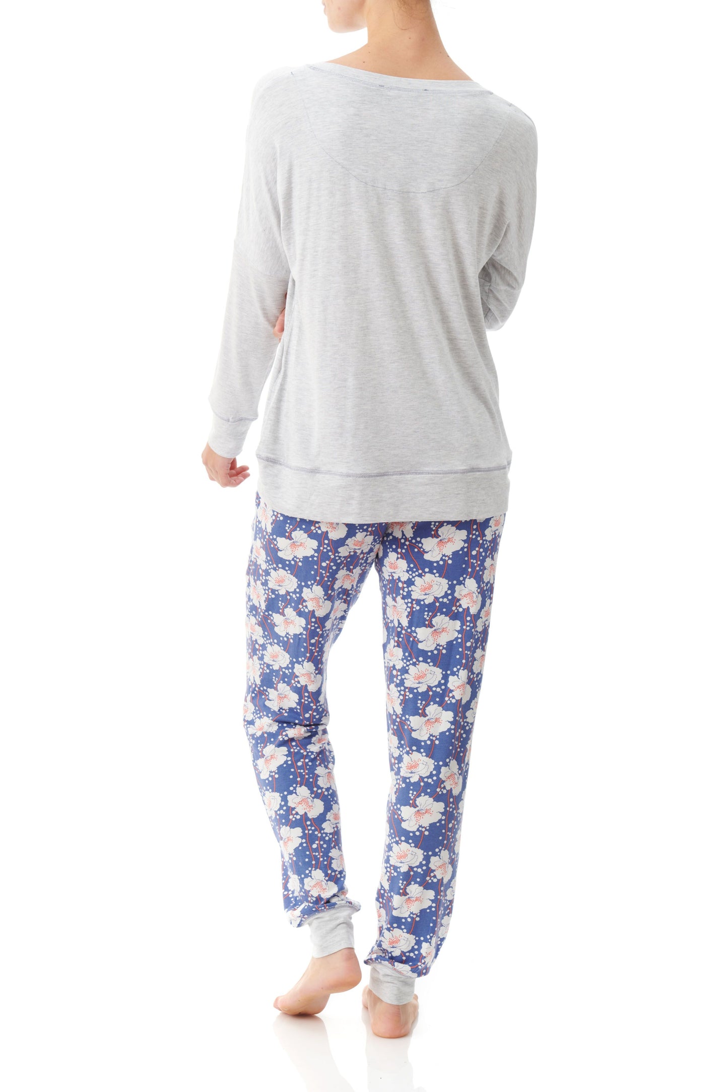 Florence Broadhurst Spotted Floral Ski Pyjama Blue/Grey