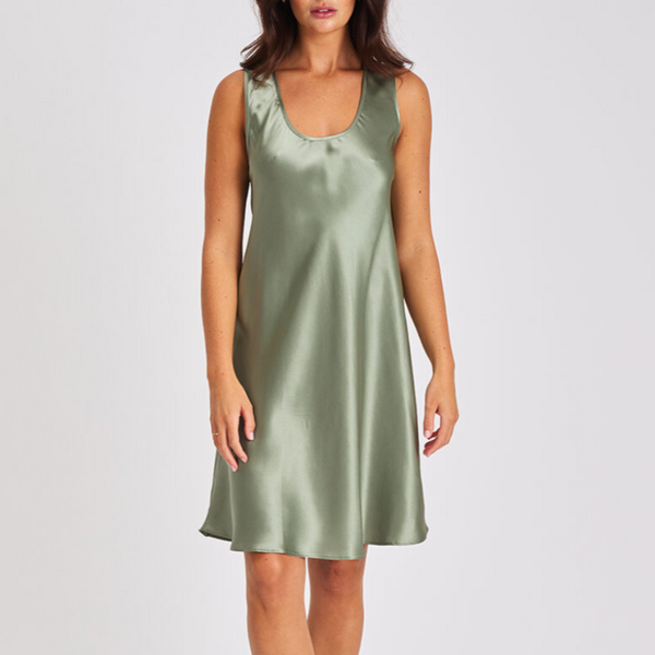 Green 2025 silk nightdress