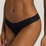 Hanro Invisible Cotton Thong Black